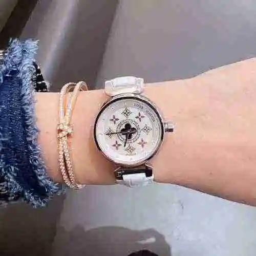 Reloj LV para mujer con movimiento mecánico original totalmente automático, caja de acero de precisi