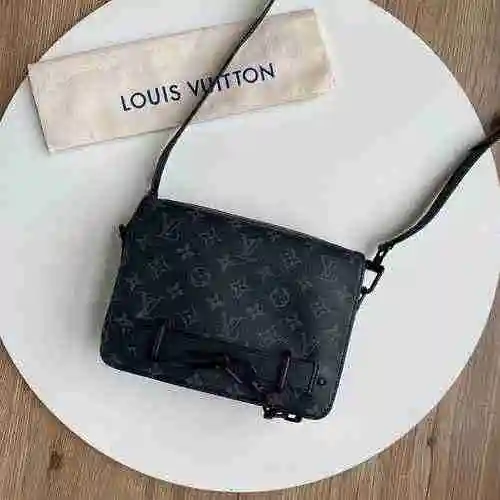 Bolsa de cartero para hombre LV hecha de material de lona importado, bolsa de regalo de entrega de a