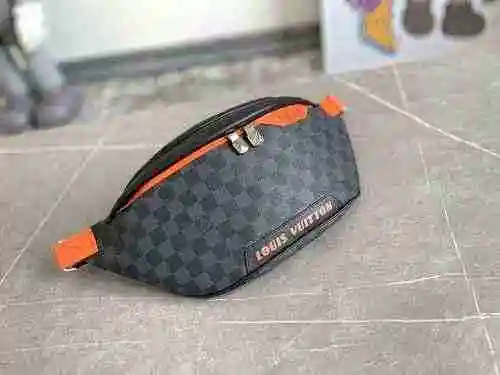 Riñonera LV para hombre hecha de material de lona importado, bolsa de regalo de entrega de alta cali
