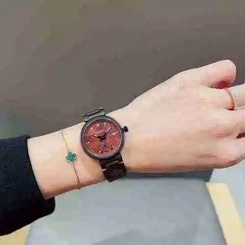 Reloj LV para mujer con movimiento mecánico original totalmente automático, caja de acero de precisi