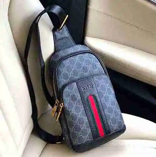 GUCCI Bolso de pecho para hombre Gucci hecho de material de lona importado, bolsa de regalo de entre