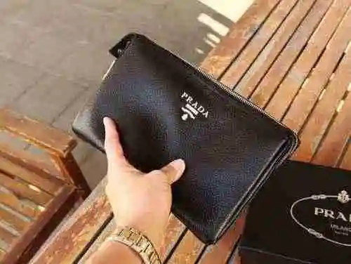 PRADA Bolso de hombre Prada hecho de material de lona importado, bolsa de regalo de entrega de alta 