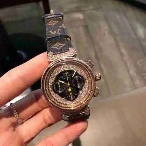Reloj LV para hombre con movimiento mecánico original totalmente automático, caja de acero de precis