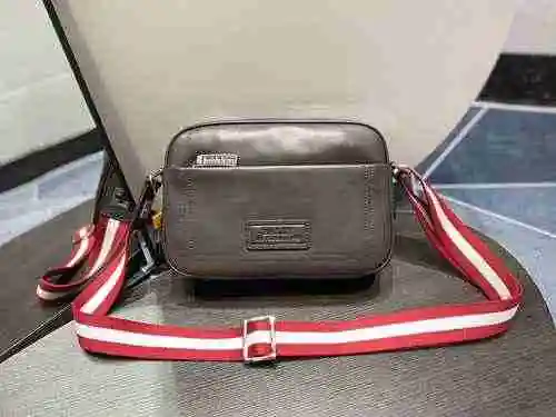 BALLY Bolso bandolera para hombre hecho de material de lona importado, bolsa de regalo con entrega d
