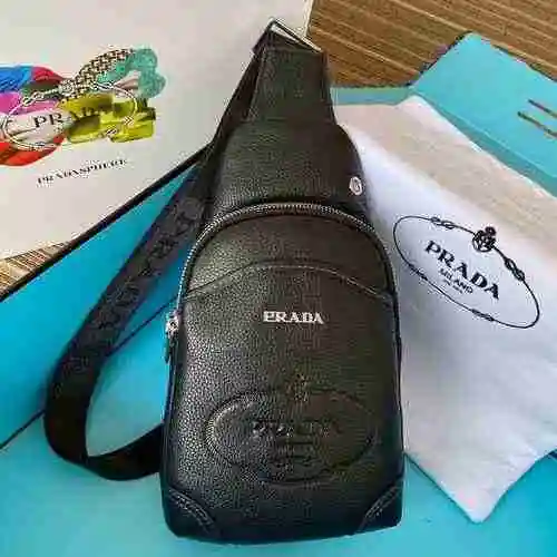 PRADA Bolso de pecho para hombre Prada hecho de material de lona importado, bolsa de regalo de entre