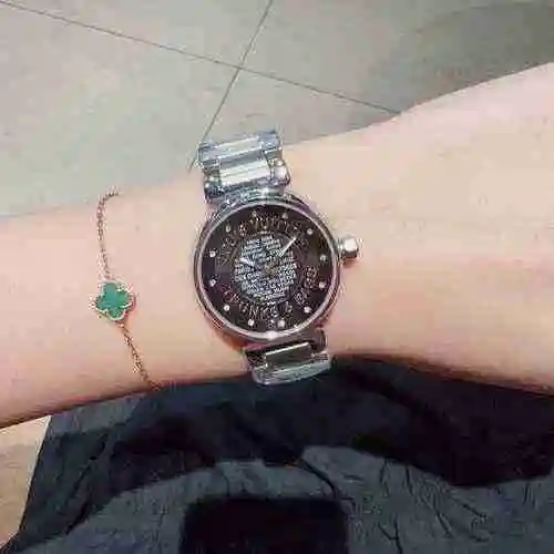 Reloj LV para mujer con movimiento mecánico original totalmente automático, caja de acero de precisi