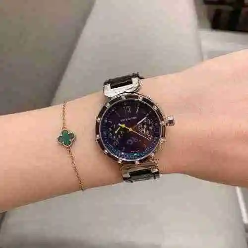 Reloj LV para mujer con movimiento mecánico original totalmente automático, caja de acero de precisi