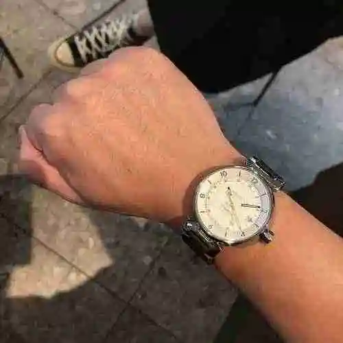 Reloj LV para hombre con movimiento mecánico original totalmente automático, caja de acero de precis