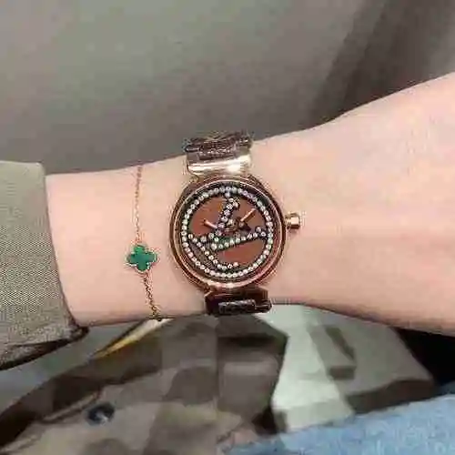 Reloj LV para mujer con movimiento mecánico original totalmente automático, caja de acero de precisi