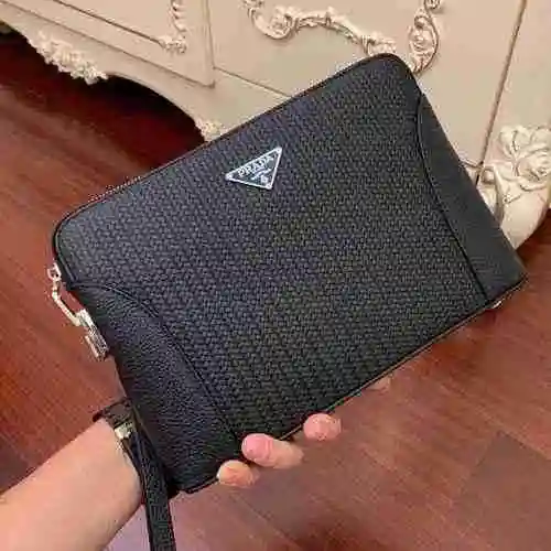PRADA Bolso de hombre Prada hecho de material de lona importado, bolsa de regalo de entrega de alta 