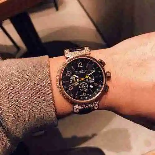 Reloj LV para hombre con movimiento mecánico original totalmente automático, caja de acero de precis