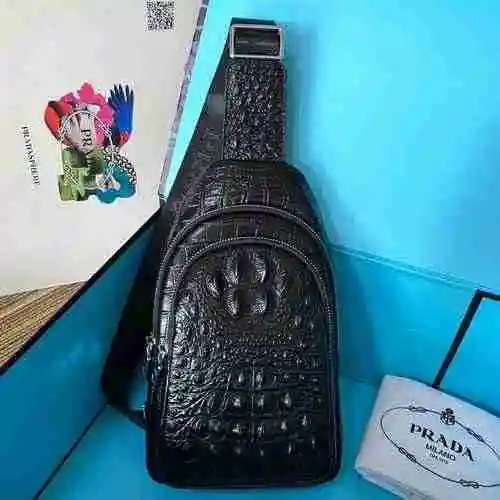 PRADA Bolso de pecho para hombre Prada hecho de material de lona importado, bolsa de regalo de entre