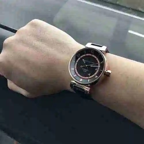 Reloj LV para hombre con movimiento mecánico original totalmente automático, caja de acero de precis