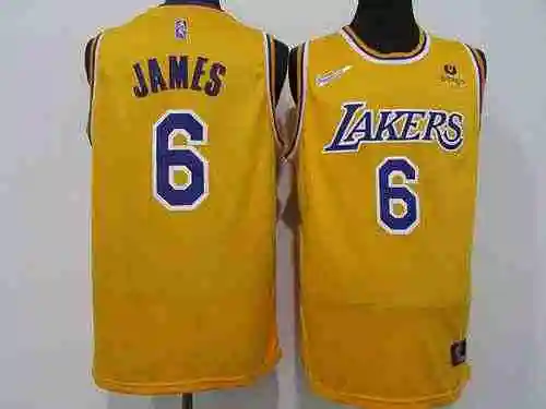 Amarillo del 75.º aniversario de la sexta temporada número 23 de James de los Lakers