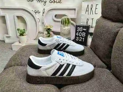 321DAdidas clover SAMBAROSE W thick sole sponge shoes versatile board shoes casual shoes