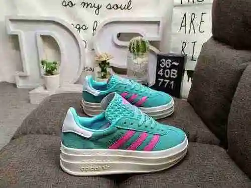 771DAdidas Originals Gazelle Bold W Clover Three Layer Thick Sole Low Top Retro Versatile Casual Spo