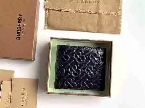Cartera corta para hombre Burberry hecha de material de lona importado, bolsa de regalo con entrega 