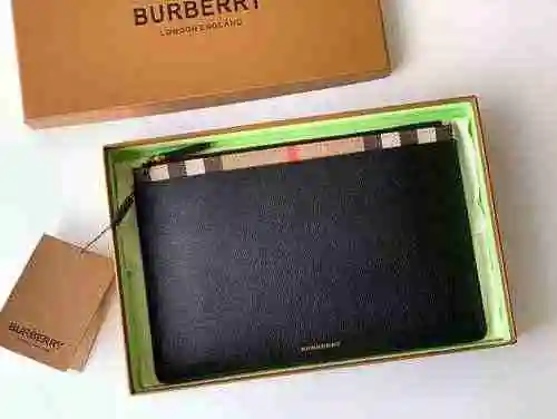 Bolso de mano Burberry para hombre hecho de material de lona importado, bolsa de regalo con entrega 