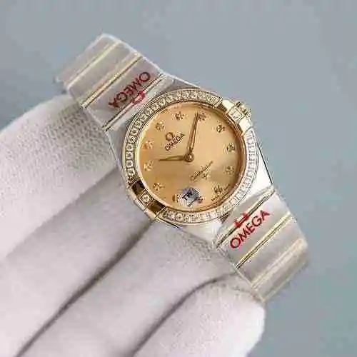 Reloj Omega para mujer combinado con movimiento mecánico original completamente automático Caja de a