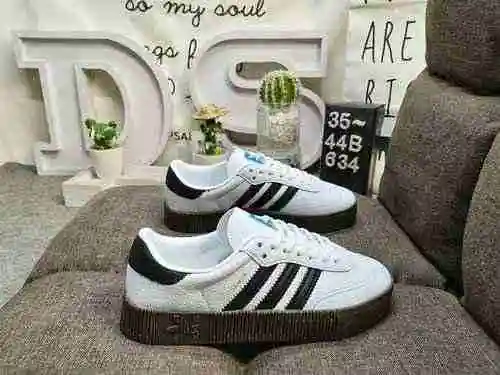 634DAdidas Three Leaf Grass SAMBAROSE W Thick Sole Cake Shoes Versatile Board Shoes Casual Shoes
