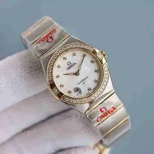 Reloj Omega para mujer combinado con movimiento mecánico original completamente automático Caja de a