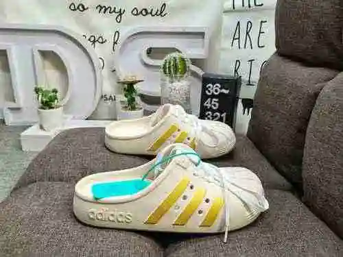 321DAdidas Adiane Slide Men's and Women's Baotou Sandals and Slippers Coconut Wind Beach Wading Vers