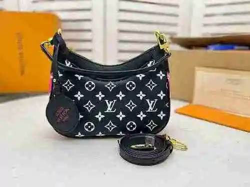 Bolso de hombro LV Louis Vuitton hecho de material de lona importado, bolsa de regalo de entrega de 