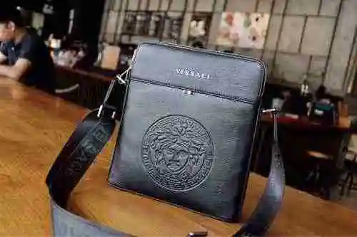 VERSA Bolso bandolera exclusivo Versace para hombre fabricado con material de lona importado, bolsa 