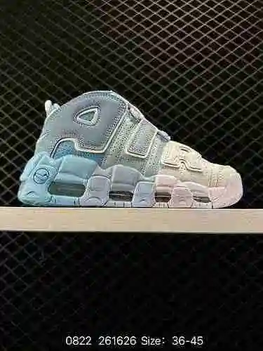 Las 3 NK Air More Uptempo White Light Blue/Sky Blue/North Carolina Blue Air More Uptempo son las pri