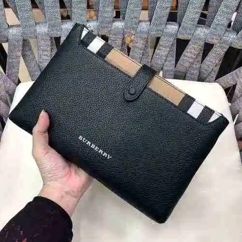 Bolso de mano Burberry para hombre hecho de material de lona importado, bolsa de regalo con entrega 