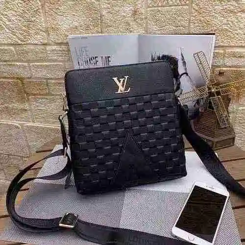 Bolso bandolera para hombre LV Louis Vuitton hecho de material de lona importado, bolsa de regalo co