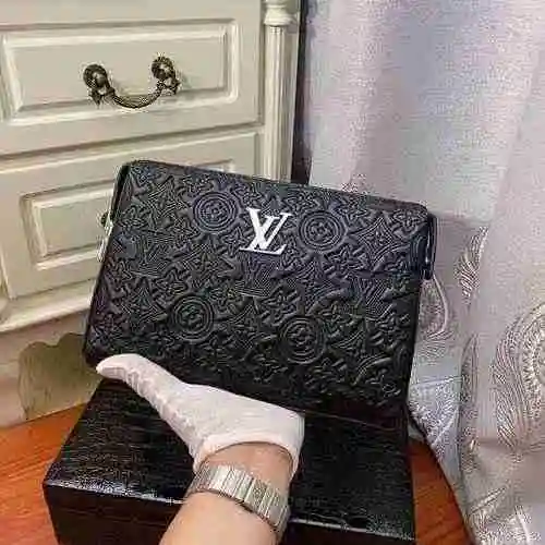 Bolso de hombre LV Louis Vuitton hecho de material de lona importado, bolsa de regalo de entrega de 