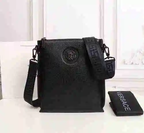 VERS Versace Bolso bandolera exclusivo para hombre hecho de material de lona importado, bolsa de reg