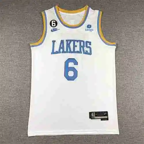 Lakers No. 6 James 23 Temporada Clásico Blanco