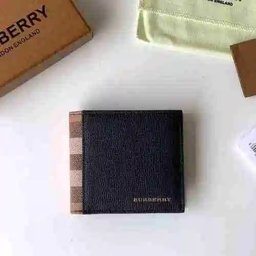 Cartera corta para hombre Burberry hecha de material de lona importado, bolsa de regalo con entrega 
