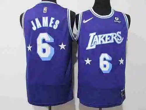 Lakers No.6 James 75th Anniversary City Edition Púrpura