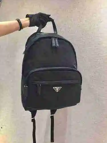 PRADA Mochila Prada para hombre hecha de material de lona importado, bolsa de regalo con entrega de 