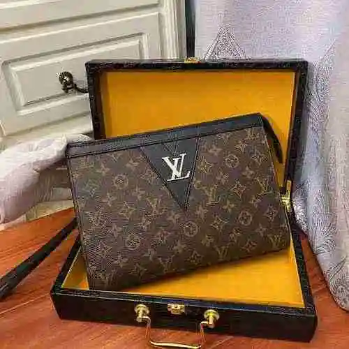 Bolso de hombre LV hecho de material de lona importado, bolsa de regalo de entrega de alta calidad, 