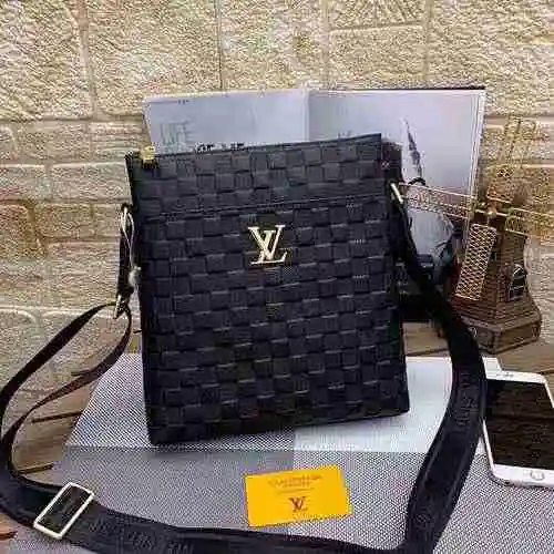 Bolso cruzado exclusivo para hombre LV hecho de material de lona importado, bolsa de regalo con entr