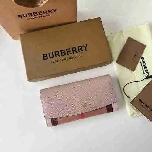 Cartera larga para mujer Burberry hecha de material de lona importado, bolsa de regalo con entrega d