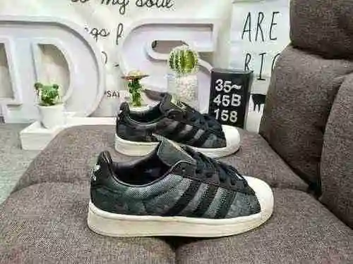 158DAdidas Clover Originals Superstar Shell Head Classic Versatile Casual Sports Board Shoes High De