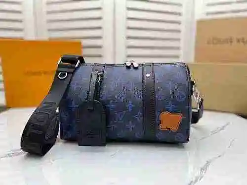 Bolso cruzado exclusivo para hombre LV hecho de material de lona importado, bolsa de regalo con entr