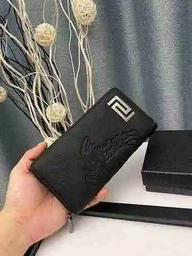 Cartera larga exclusiva masculina fabricada en piel vacuno original importada, bolsa de regalo con e