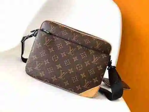 Bolso de cartero exclusivo para hombre LV hecho de material de lona importado, bolsa de regalo de en