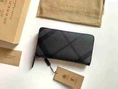 Cartera larga exclusiva masculina fabricada en piel vacuno original importada, bolsa de regalo con e