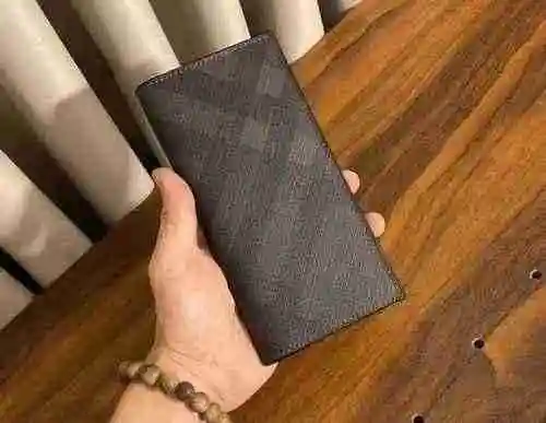 Cartera larga exclusiva masculina hecha de material de lona importado, bolsa de regalo de entrega de