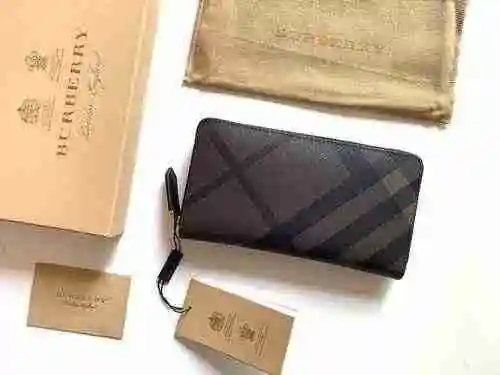 Cartera larga exclusiva masculina fabricada en piel vacuno original importada, bolsa de regalo con e