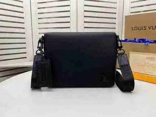 Bolsa de cartero exclusiva para hombres LV hecha de material de lona importado, bolsa de regalo de e