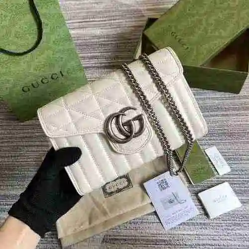 GUCCI Gucci Chain Bag adopta cuero original importado de primer nivel y una versión de réplica de al