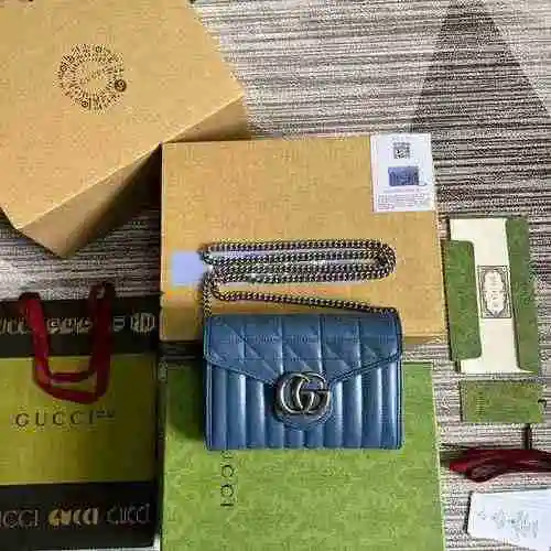 GUCCI Gucci Chain Bag adopta cuero original importado de primer nivel y una versión de réplica de al